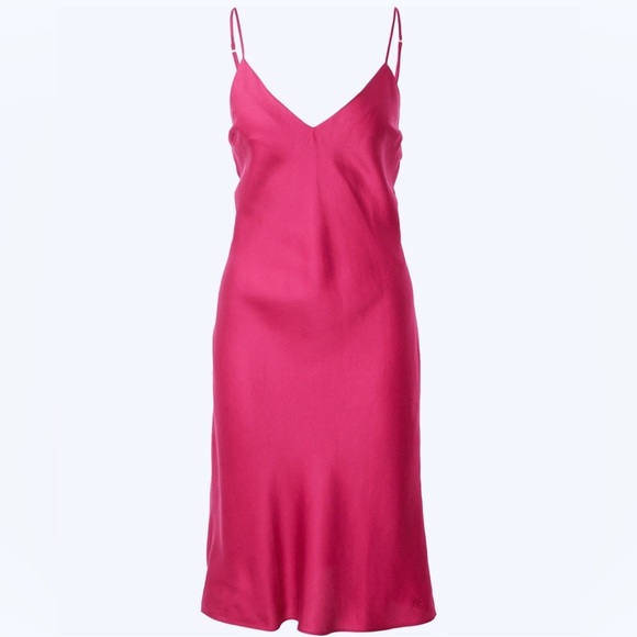 A. L. C fuschia pink slip midi dress - Picture 2 of 10